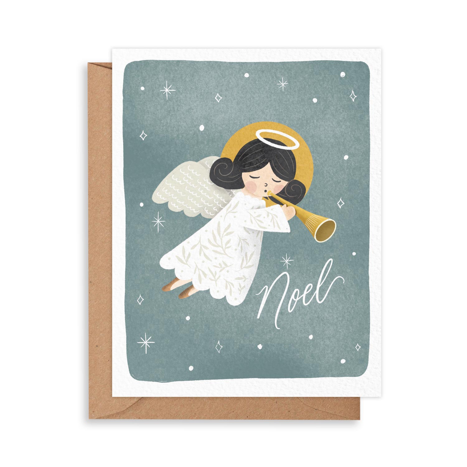 Christmas Greeting Card with a Angel and Noel Message