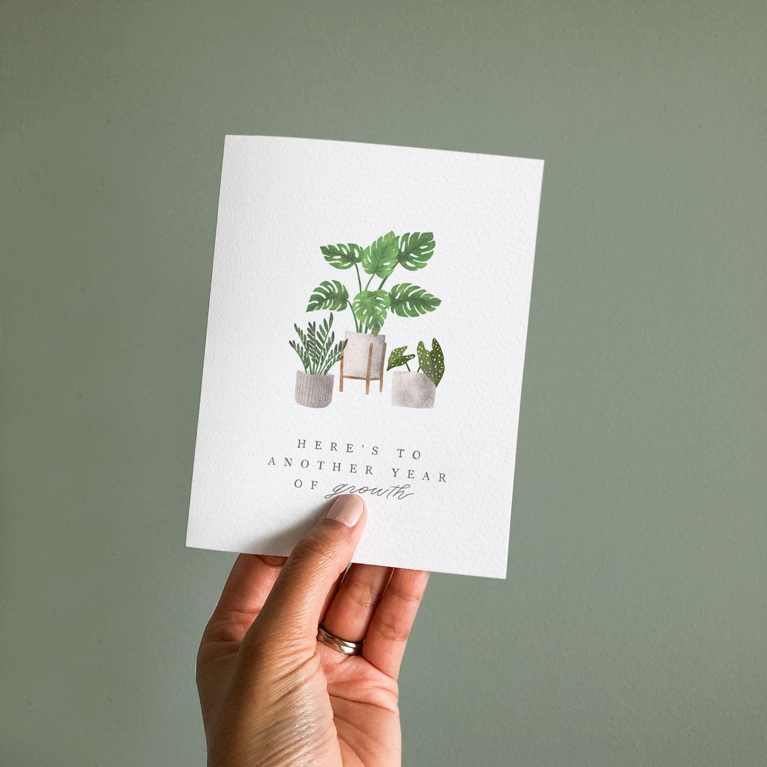 succulent puns birthday To Another Year of Growth Birthday Plant Greeting Card – Papelu Studio